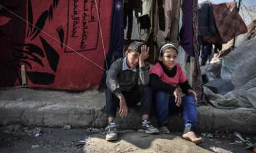 Gutt og jente i Rafah,Gaza