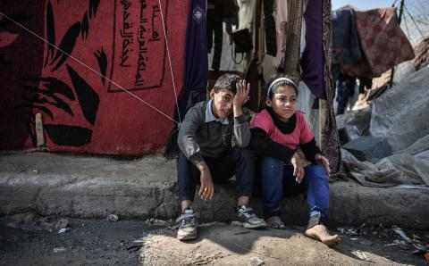 Gutt og jente i Rafah,Gaza