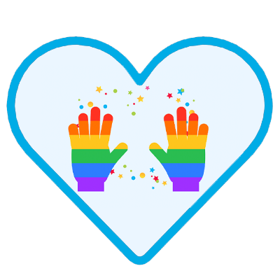 Hender i pride-farger i hjerte